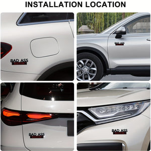 Planet Gates 1pc BAD ASS Edition Emblem, 3D Fender Badge Decal Car Sticker Fit Bumper Hood Trunk Door, Universal Exterior Replacement Accessories For Truck SUV