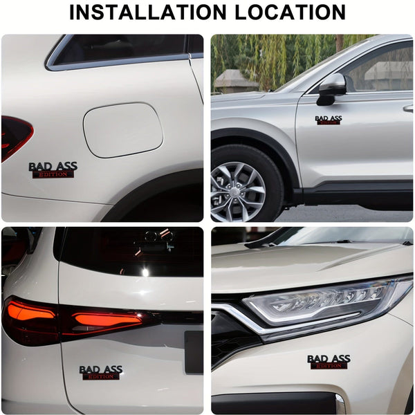 Planet Gates 1pc BAD ASS Edition Emblem, 3D Fender Badge Decal Car Sticker Fit Bumper Hood Trunk Door, Universal Exterior Replacement Accessories For Truck SUV