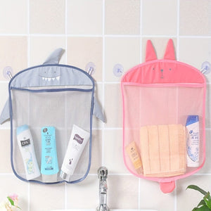 Planet Gates 1pc Bathroom Storage Bag With Suction Cups For Bath Toys, Household Sundries Organize Mesh Bag, Wall-mounted Grid Bag For Toy Storage, Dirty Clothes Storage And Toiletries Bag, Bathroom Organizer, Bathroom Accessories