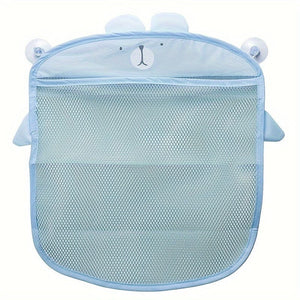 Planet Gates 1pc Bathroom Storage Bag With Suction Cups For Bath Toys, Household Sundries Organize Mesh Bag, Wall-mounted Grid Bag For Toy Storage, Dirty Clothes Storage And Toiletries Bag, Bathroom Organizer, Bathroom Accessories