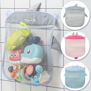 Planet Gates 1pc Bathroom Storage Bag With Suction Cups For Bath Toys, Household Sundries Organize Mesh Bag, Wall-mounted Grid Bag For Toy Storage, Dirty Clothes Storage And Toiletries Bag, Bathroom Organizer, Bathroom Accessories