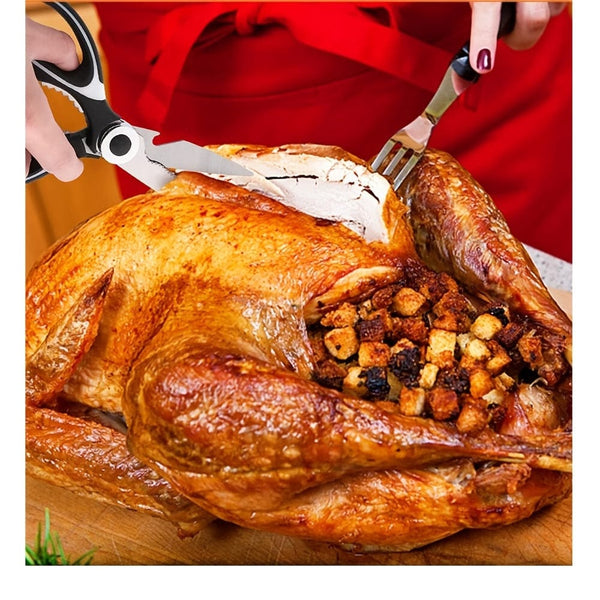 Planet Gates 1pc BBQ Scissors, Sharp Kitchen Scissors, Stainless Steel Multipurpose Shears For Meat Cutting, Kitchen Supplies