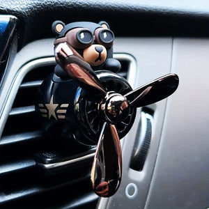 Planet Gates 1pc Bear Pilot Design Car Air Freshener, Car Interior Accessories, Car Air Vent Aroma Diffuser Clip, Car Air Vent Decoration Clip