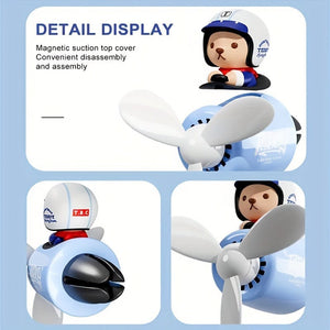 Planet Gates 1pc Bear Pilot Design Car Air Freshener, Car Interior Accessories, Car Air Vent Aroma Diffuser Clip, Car Air Vent Decoration Clip