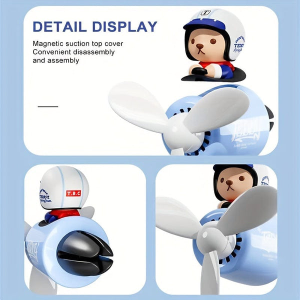 Planet Gates 1pc Bear Pilot Design Car Air Freshener, Car Interior Accessories, Car Air Vent Aroma Diffuser Clip, Car Air Vent Decoration Clip