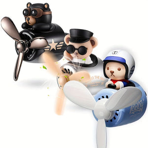 Planet Gates 1pc Bear Pilot Design Car Air Freshener, Car Interior Accessories, Car Air Vent Aroma Diffuser Clip, Car Air Vent Decoration Clip