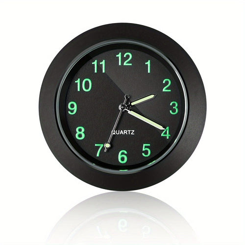 Planet Gates 1pc-black 1pc Car Clock High-quality Luminous Decoration, Mini Quartz Clock Noctilucent Car Dashboard Clock For High-end Car Interior Central Control Decoration
