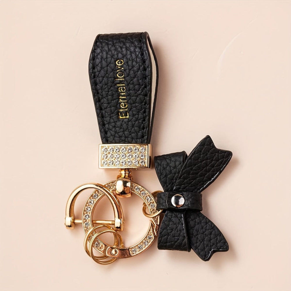 Planet Gates 1pc Black 1pc Car Keychain Bowknot Hand Rope Keychain Pendant, Creative Exquisite Car Chain Lock Ring, Cartoon Book Bag Pendant Exquisite For Women