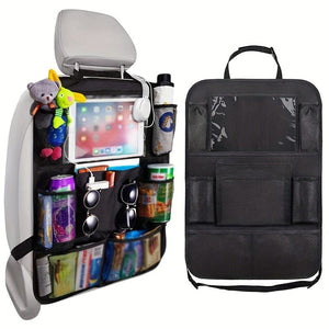 Planet Gates 1pc / Black 1pc Car Seat Back Storage Bag, Waterproof Durable Car Seat Organizer With Clear Screen Tablet Holder, Car Interior Accessories