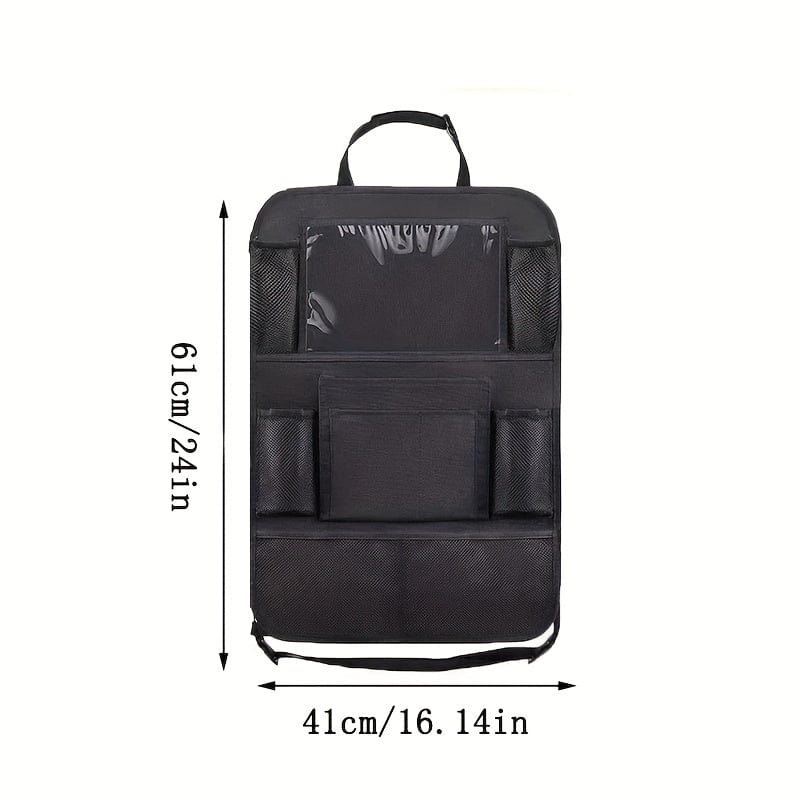 Planet Gates 1pc / Black 1pc Car Seat Back Storage Bag, Waterproof Durable Car Seat Organizer With Clear Screen Tablet Holder, Car Interior Accessories