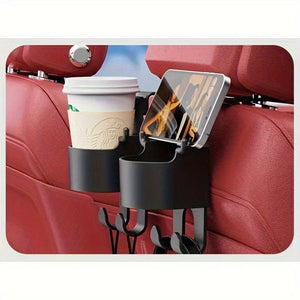 Planet Gates 1pc black 1pc Multifunctional Car Hook Water Cup Holder Storage Box Seat Back Mobile Phone Beverage Water Cup Holder Storage Car Storage Box