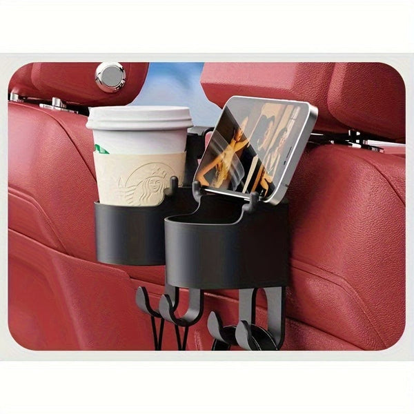 Planet Gates 1pc black 1pc Multifunctional Car Hook Water Cup Holder Storage Box Seat Back Mobile Phone Beverage Water Cup Holder Storage Car Storage Box