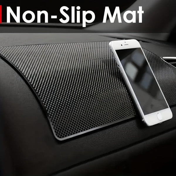 Planet Gates 1PC Black Car Anti-slip Mat Car Large Mobile Phone Car Ornament Silicone High Temperature Resistant Center Control Instrument Desk Car Built-in Mat