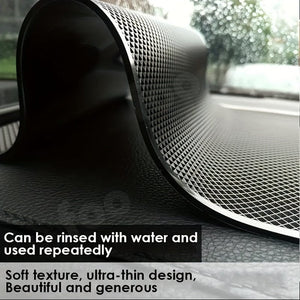 Planet Gates 1PC Black Car Anti-slip Mat Car Large Mobile Phone Car Ornament Silicone High Temperature Resistant Center Control Instrument Desk Car Built-in Mat