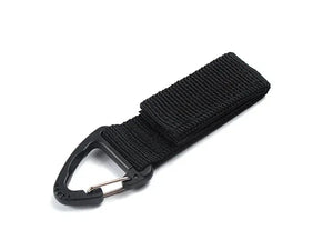 Planet Gates 1Pc Black / CHINA Outdoor Camping Hiking Nylon Ribbon Keychain Molle Tactical Knapsack Triangle Backpack Waist Bag Fastener Hook Buckle Climb Tool