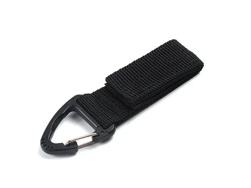 Planet Gates 1Pc Black / CHINA Outdoor Camping Hiking Nylon Ribbon Keychain Molle Tactical Knapsack Triangle Backpack Waist Bag Fastener Hook Buckle Climb Tool