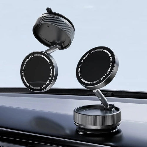 Planet Gates 1PC Black Vacuum Magnetic Car Phone Holder Foldable Suction Cup Kitchen Mirro Gym Bath Shower for Iphone 16 15 14 13 12 11 Pro Max Samsung