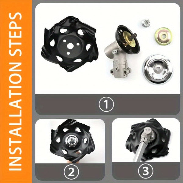 Planet Gates 1pc Black Weeding Tray 1pc Weeding Tray Lawn Mower Blade General Purpose Dragon Claw Tray Garden Tool Accessories Weed Brush Cutting For Lawn Mower, Black