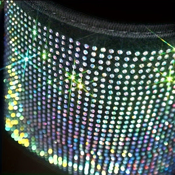 Planet Gates 1pc Bling Rhinestones Car Trash Can, Car Seat Back Hanging Storage Bag, Car Garbage Can, Multifunctional Storage Bag, Car Interior Accessories