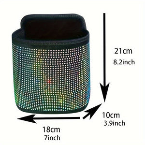 Planet Gates 1pc Bling Rhinestones Car Trash Can, Car Seat Back Hanging Storage Bag, Car Garbage Can, Multifunctional Storage Bag, Car Interior Accessories