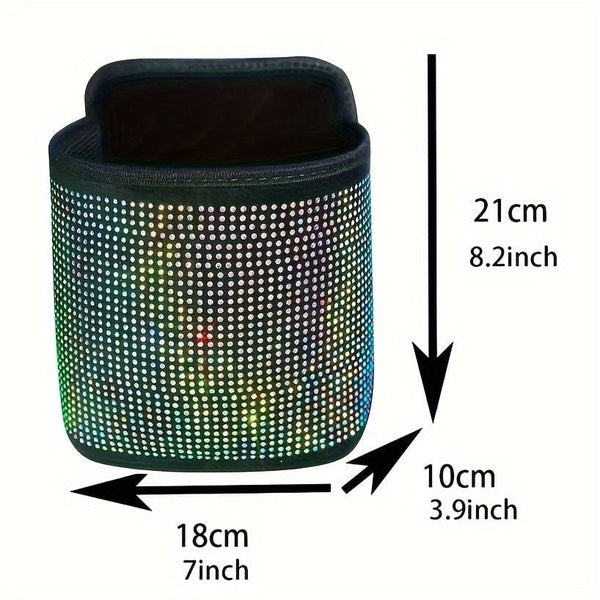 Planet Gates 1pc Bling Rhinestones Car Trash Can, Car Seat Back Hanging Storage Bag, Car Garbage Can, Multifunctional Storage Bag, Car Interior Accessories