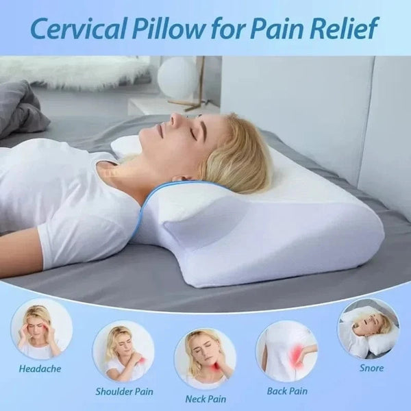 Planet Gates 1PC Butterfly Memory Neck Pillow Slow Rebound Comfortable Sleep Memory Foam Pillow 2 in 1 Ergonomic Contour Pillows Home Supply