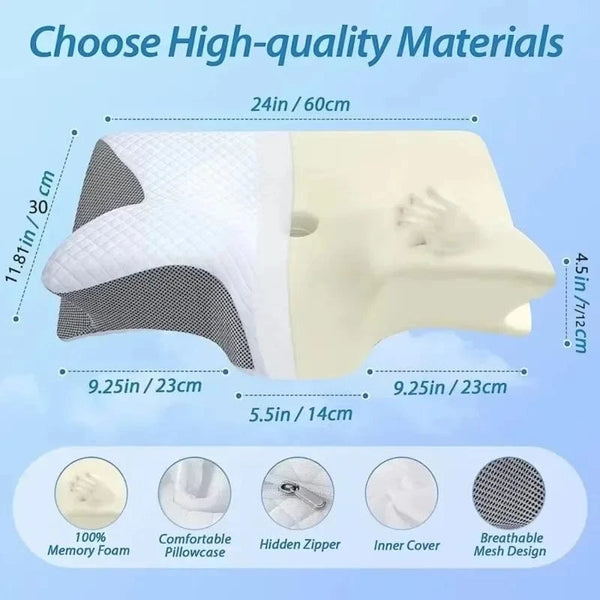 Planet Gates 1PC Butterfly Memory Neck Pillow Slow Rebound Comfortable Sleep Memory Foam Pillow 2 in 1 Ergonomic Contour Pillows Home Supply