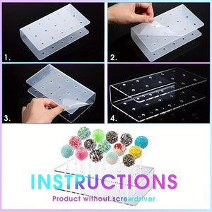 Planet Gates 1pc Cake Pop Holder, Clear Acrylic Cake Pop Stand Display For Weddings Baby Showers Birthday Parties Anniversaries Halloween Candy Decorative