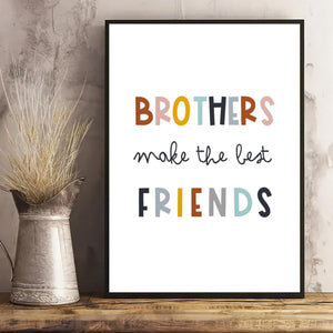 Planet Gates 1pc Canvas Poster, Boys Wall Prints, Brothers Make The Best Friends Wall Art, Neutral Print For Nursery Or Boys Bedroom, Scandinavian Style, Kids Poster, Art Wall Art For Living Room, Bedroom, Wall Decor, Home Decor No Frame