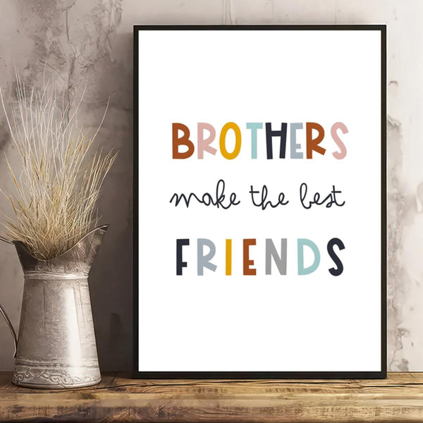 Planet Gates 1pc Canvas Poster, Boys Wall Prints, Brothers Make The Best Friends Wall Art, Neutral Print For Nursery Or Boys Bedroom, Scandinavian Style, Kids Poster, Art Wall Art For Living Room, Bedroom, Wall Decor, Home Decor No Frame