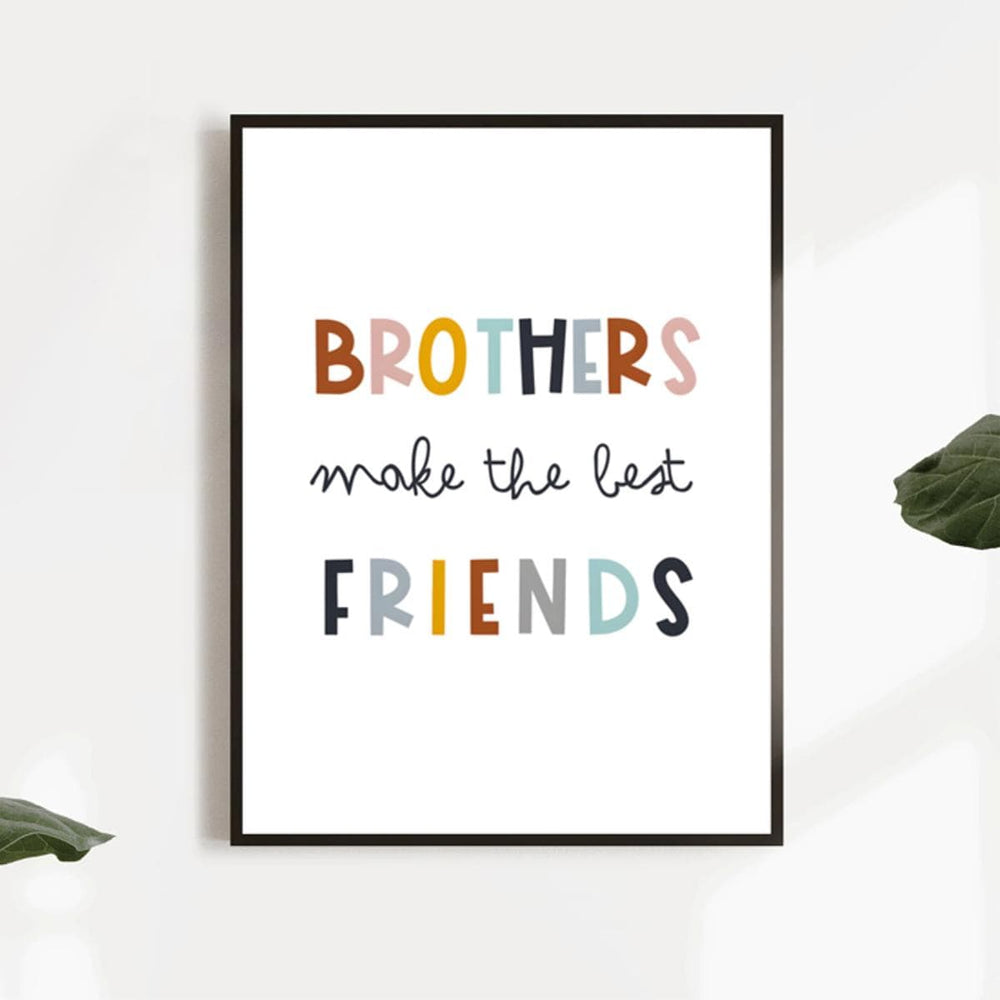 Planet Gates 1pc Canvas Poster, Boys Wall Prints, Brothers Make The Best Friends Wall Art, Neutral Print For Nursery Or Boys Bedroom, Scandinavian Style, Kids Poster, Art Wall Art For Living Room, Bedroom, Wall Decor, Home Decor No Frame