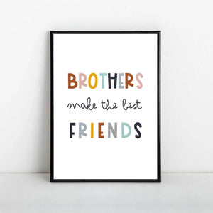 Planet Gates 1pc Canvas Poster, Boys Wall Prints, Brothers Make The Best Friends Wall Art, Neutral Print For Nursery Or Boys Bedroom, Scandinavian Style, Kids Poster, Art Wall Art For Living Room, Bedroom, Wall Decor, Home Decor No Frame