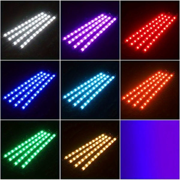 Planet Gates 1pc Car Atmosphere Light, Wireless Remote Control RGB Foot Light, 48LED APP Adjustable Color Atmosphere Light, 4 In 1 Music Light