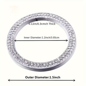 Planet Gates 1pc Car Bling Engine Start Ring Decals, Car Push Start Button Cover, Key Ignition Knob Bling Ring, Sparkling Car Interior Accessories For Women