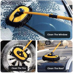 Planet Gates 1pc Car Cleaning Brush Car Wash Brush Telescoping Long Handle Cleaning Mop Chenille Broom Auto Accessories Microfiber Adjustable Length Car Clean Brush