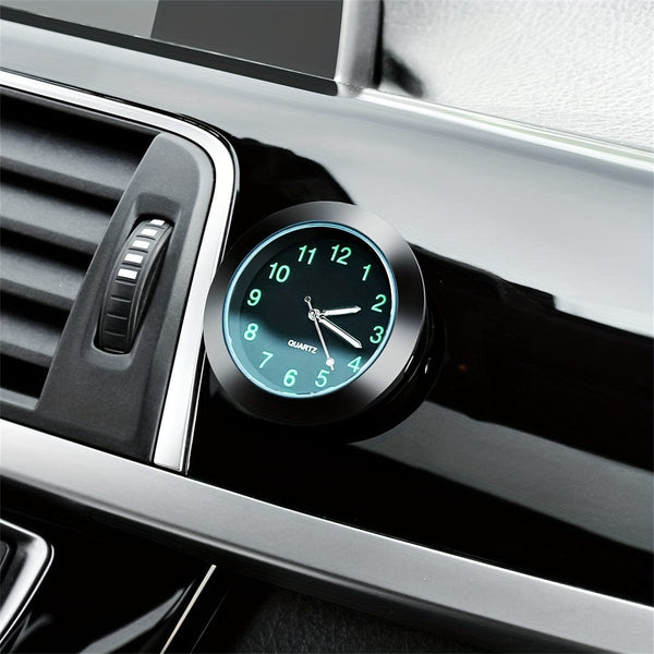 Planet Gates 1pc Car Clock High-quality Luminous Decoration, Mini Quartz Clock Noctilucent Car Dashboard Clock For High-end Car Interior Central Control Decoration