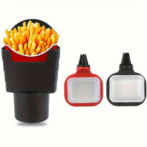 Planet Gates 1pc Car Food Rack, In-car Sauce Holder, For Ketchup And Dipping Sauces, Road Trip Sauce Holder, Chip Cup, Car Accessories