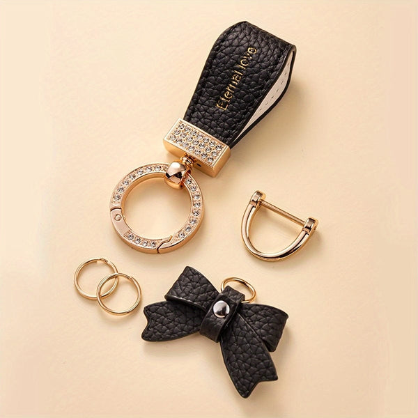 Planet Gates 1pc Car Keychain Bowknot Hand Rope Keychain Pendant, Creative Exquisite Car Chain Lock Ring, Cartoon Book Bag Pendant Exquisite For Women