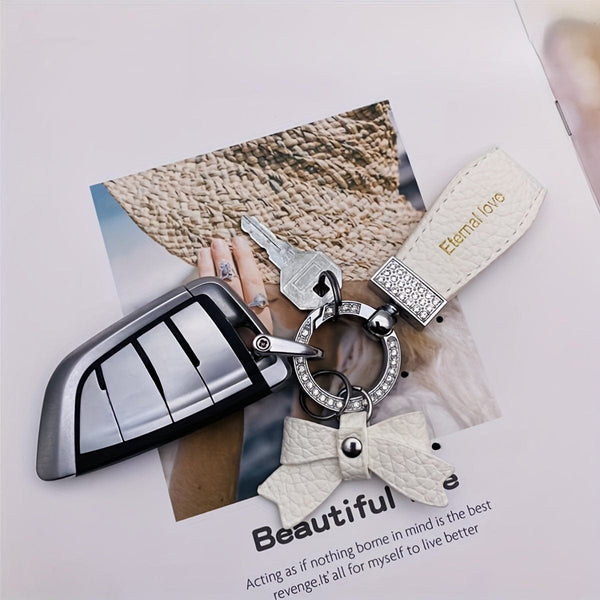 Planet Gates 1pc Car Keychain Bowknot Hand Rope Keychain Pendant, Creative Exquisite Car Chain Lock Ring, Cartoon Book Bag Pendant Exquisite For Women