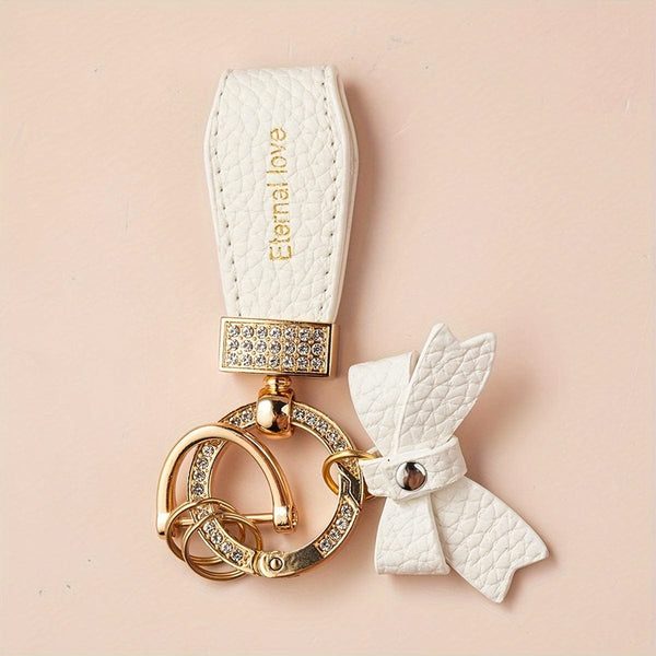 Planet Gates 1pc Car Keychain Bowknot Hand Rope Keychain Pendant, Creative Exquisite Car Chain Lock Ring, Cartoon Book Bag Pendant Exquisite For Women