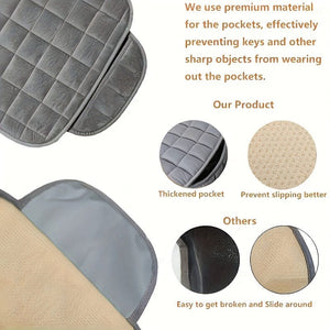 Planet Gates 1pc Car Seat Cushion, Premium Comfort Memory Silk Wadding, Non-Slip Rubber Bottom With Storage Pouch, Car Seat Pad Universal