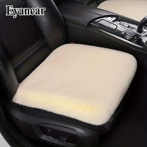 Planet Gates 1pc Car Seat Cushion Winter Plush Winter Warmth Thick Wool Square Cushion, Soft Wool Faux Rabbit Fur Auto Seat Covers