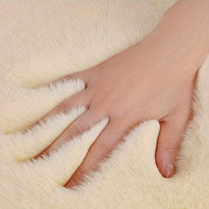 Planet Gates 1pc Car Seat Cushion Winter Plush Winter Warmth Thick Wool Square Cushion, Soft Wool Faux Rabbit Fur Auto Seat Covers