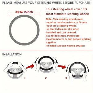 Planet Gates 1pc Car Steering Wheel Cover, Universal 38.1 Cm Anti-Slip Car Steering Wheel Protector Cover Car Decor Accessories, No Inner Ring
