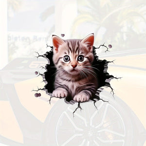 Planet Gates 1pc Car Sticker Cat Pattern Scratch-resistant Sticker For Auto Motorcycle Trailer SUV Windows Laptop General Decorative Sticker