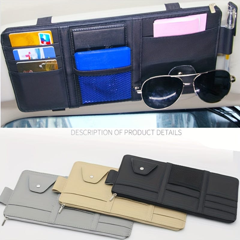 Planet Gates 1pc Car Sun Visor Card Organizer Holder Business Card Holder Car Pocket Organizer CD DVD Organizer Storage Box Sunglasses Clip Stowing Car Accessories