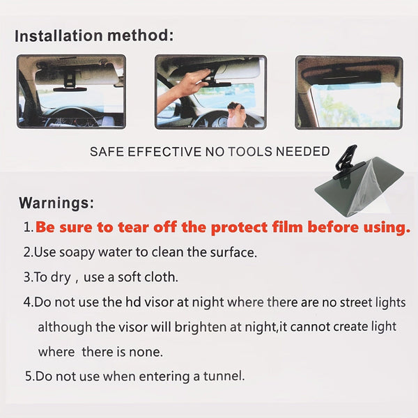 Planet Gates 1pc Car Sun Visor, Universal Anti-glare Car Sun Visor, Extension Sun Visor, Prevents Miscellaneous Light, Snow Blindness And UV Rays