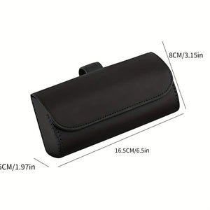 Planet Gates 1pc Car Visor Sunglasses Case, PU Leather Glasses Holder Clip For Sun Visor, Eyeglasses Storage Box With Hidden Magnetic Closure