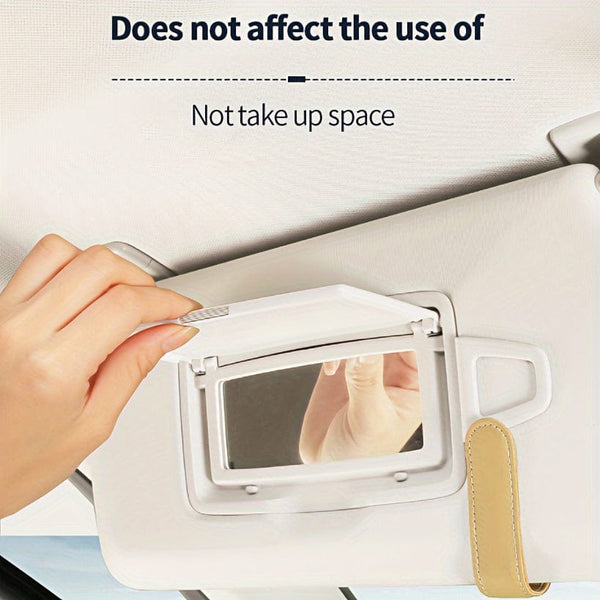 Planet Gates 1pc Car Visor Sunglasses Case, PU Leather Glasses Holder Clip For Sun Visor, Eyeglasses Storage Box With Hidden Magnetic Closure