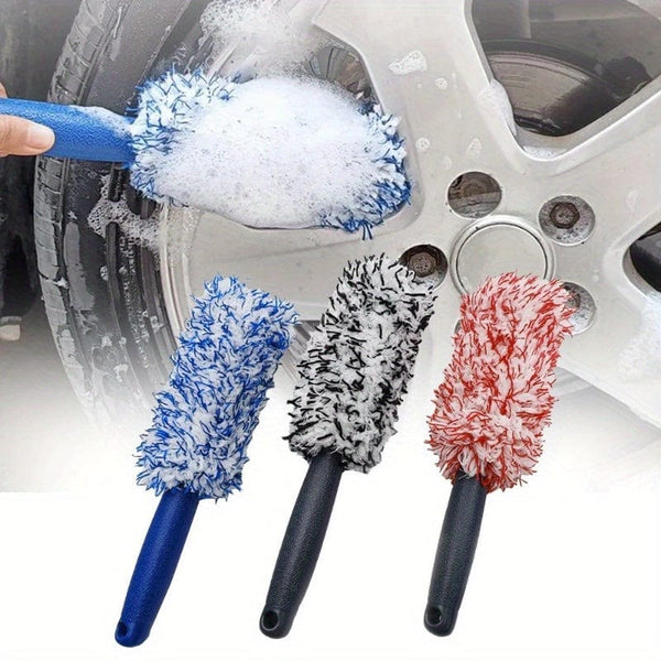 Planet Gates 1pc Car Wash Brush Microfiber Tire Scrubber Wheel Rim Brush Trunk Motorcycle Dust Remover Detailing Clean Tool Car Cleaning Tools